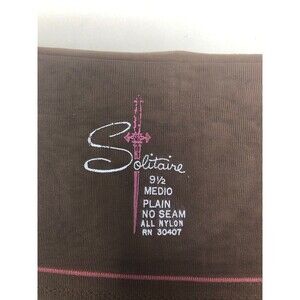 Solitaire Thigh High Nylons Seamless Medio 9 1/2 Medium New